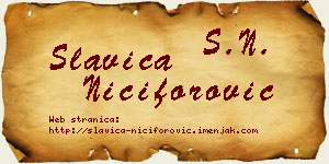 Slavica Nićiforović vizit kartica